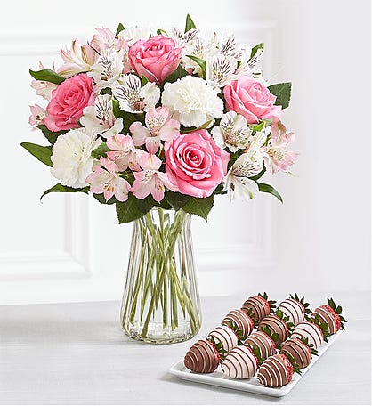 Deliciously Decadent™ Cherished Blooms & Drizzled Strawberries